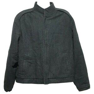 Grizzly Mens Wool Blend Jacket L Charcoal Gray Coat